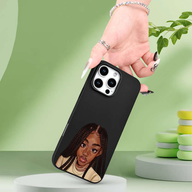 1Pc Black For iPhone XR African Girl Pattern Phone Case