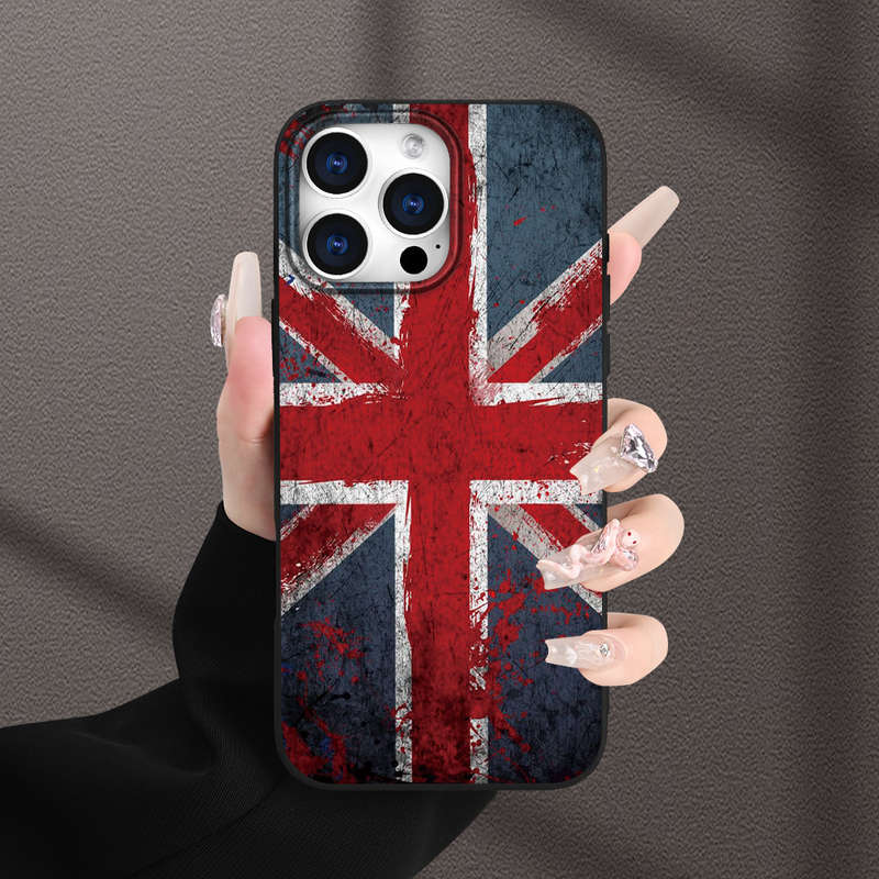 1Pc Black For iPhone 11 Pro Max Union Jack Themed Phone Case