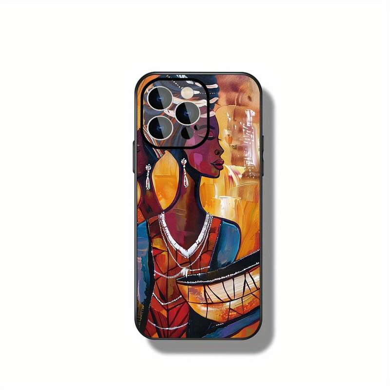1Pc Black For iPhone 12 Pro Max African Women Portrait Phone Case