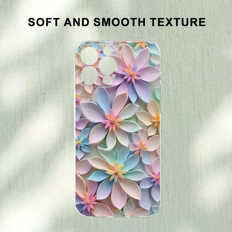 1Pc Transparent For iPhone 7 8 SE2 SE3 Beautiful Flower Phone Case