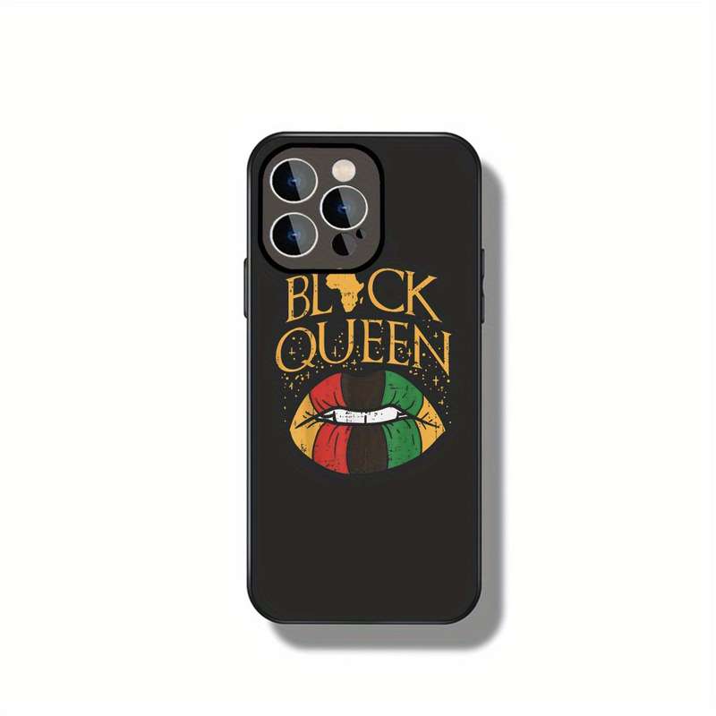 1Pc Ivory White For iPhone 15 Plus Black Queen Celebration Phone Case