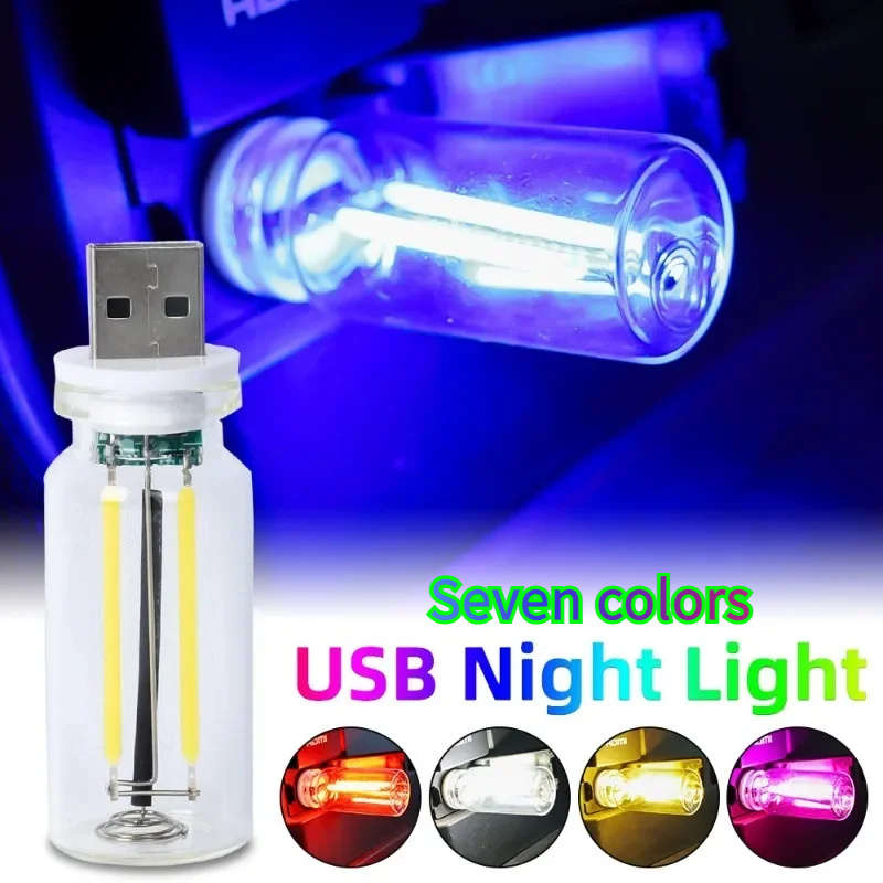 1pc Blue Versatile Touch LED Light USB Powered Multicolor Ambient Car & Bedroom Ni
