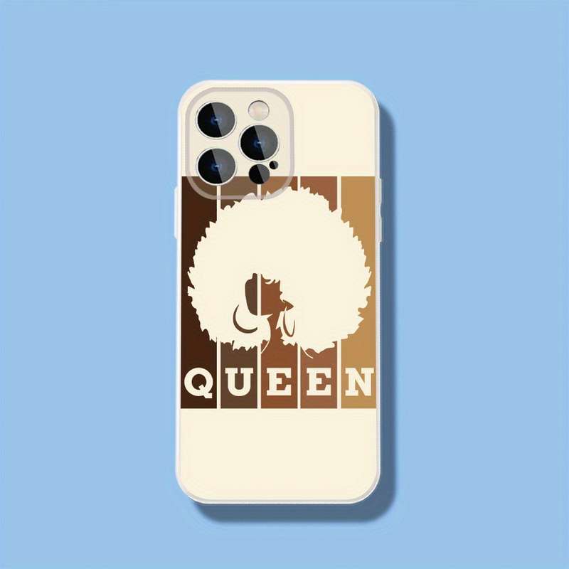 1Pc Ivory White For iPhone 15 African Women Phone Case