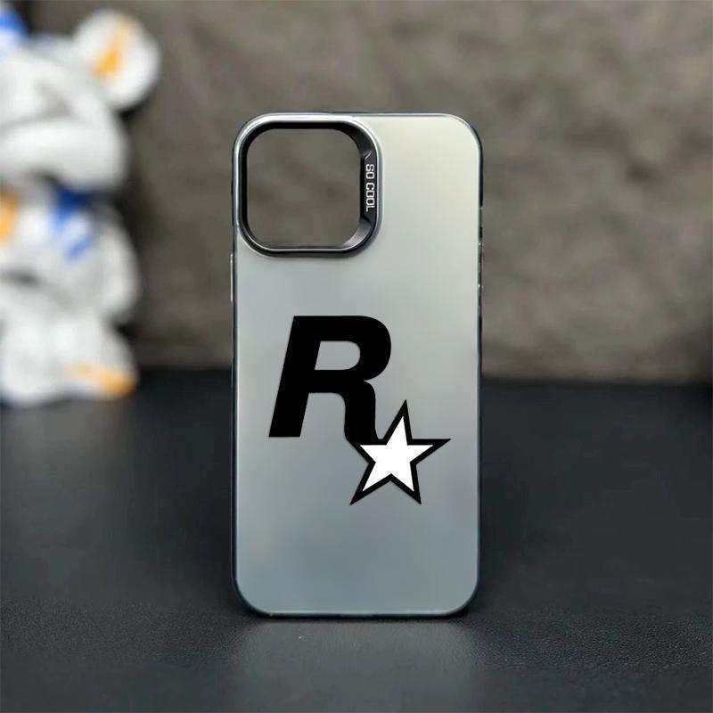 1Pc Blue For iPhone 16 Plus R Star Pattern Phone Case