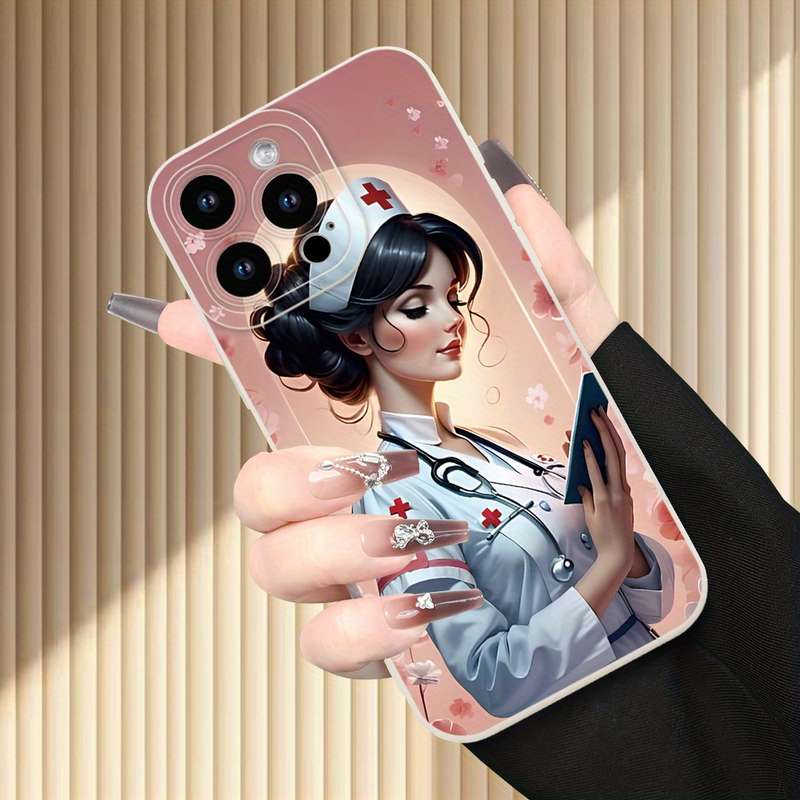 1Pc Ivory White For iPhone 7 Plus 8 Plus Nurse Themed Phone Case