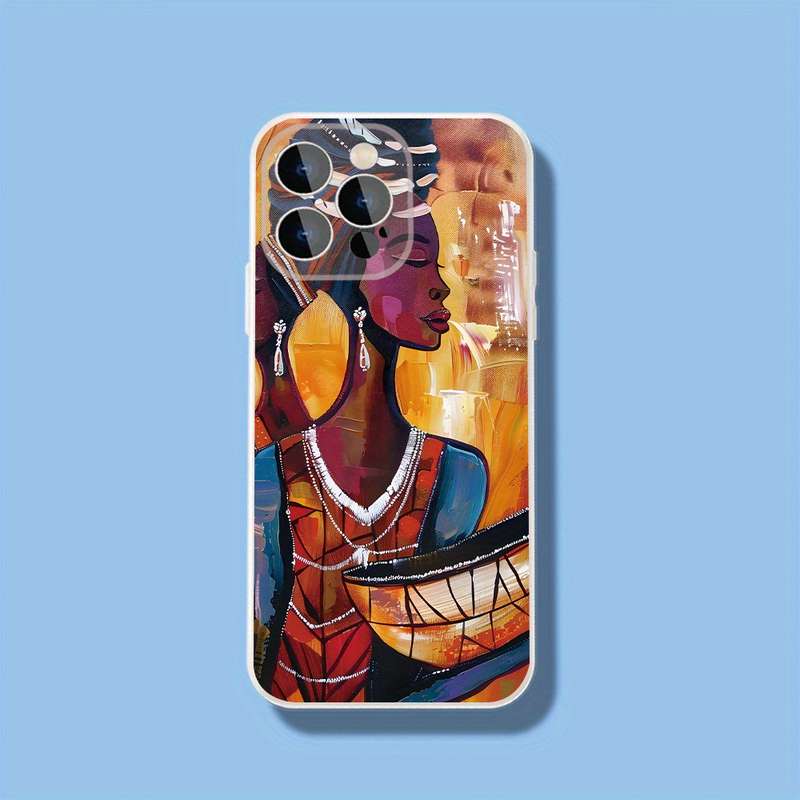 1Pc Black For iPhone 12 Pro Max African Women Portrait Phone Case