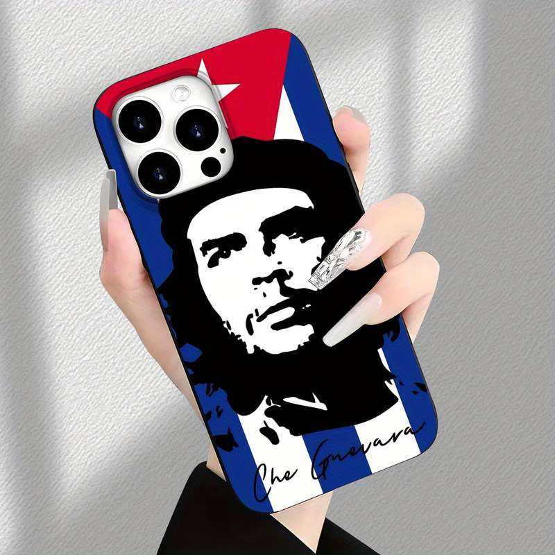 1Pc Black For iPhone 16 Plus Che Guevara Cartoon Designs Phone Case