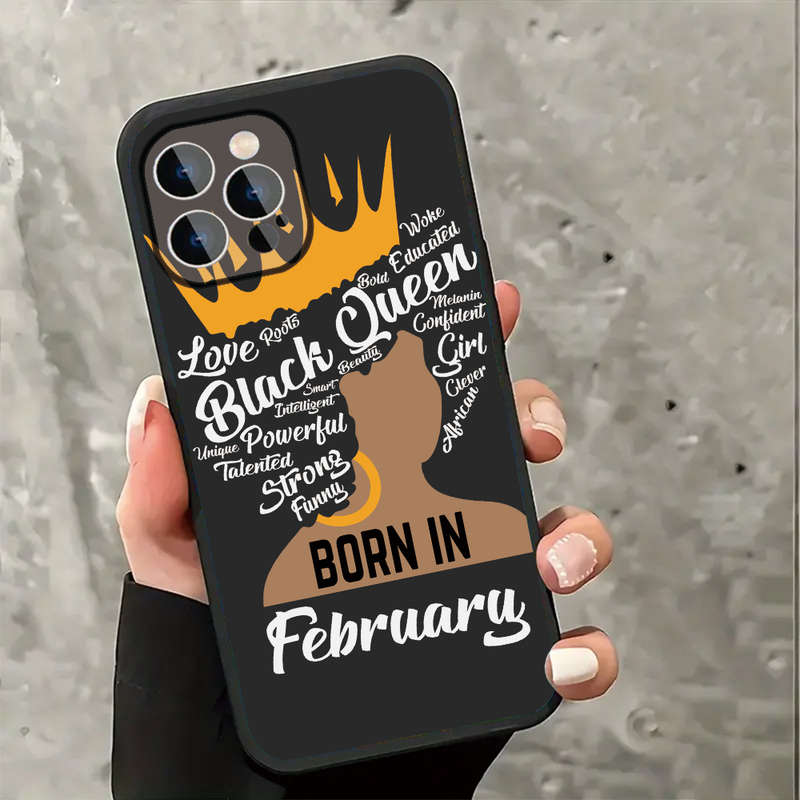 1Pc Black For iPhone 16 Pro Max Honoring Black Queens Phone Case