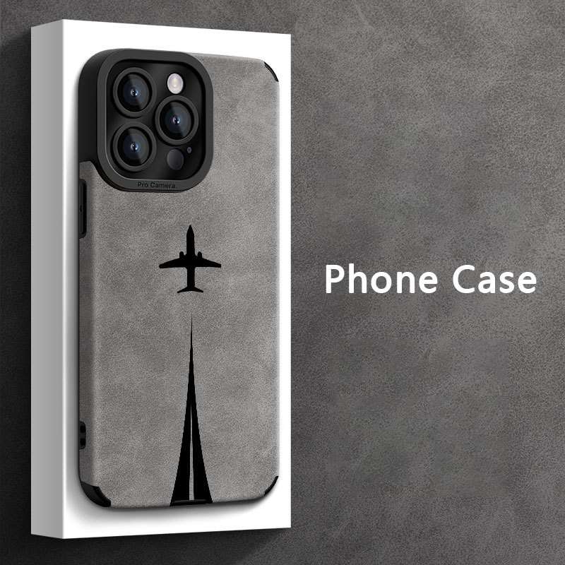 1Pc Mixed Color  For iPhone 16 Pro Max Airplane Trajectory Pattern Phone Case