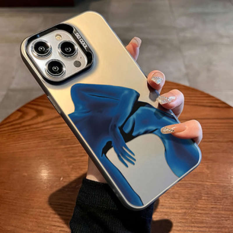 1Pc Mixed Color  For iPhone 14 Plus Abstract Laser Energy Phone Case