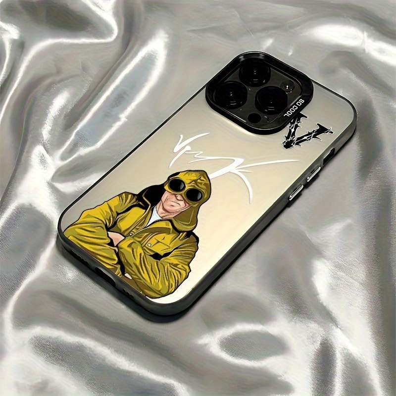 1Pc Black For iPhone 16 Pro Max Stylish Jacket V Phone Case