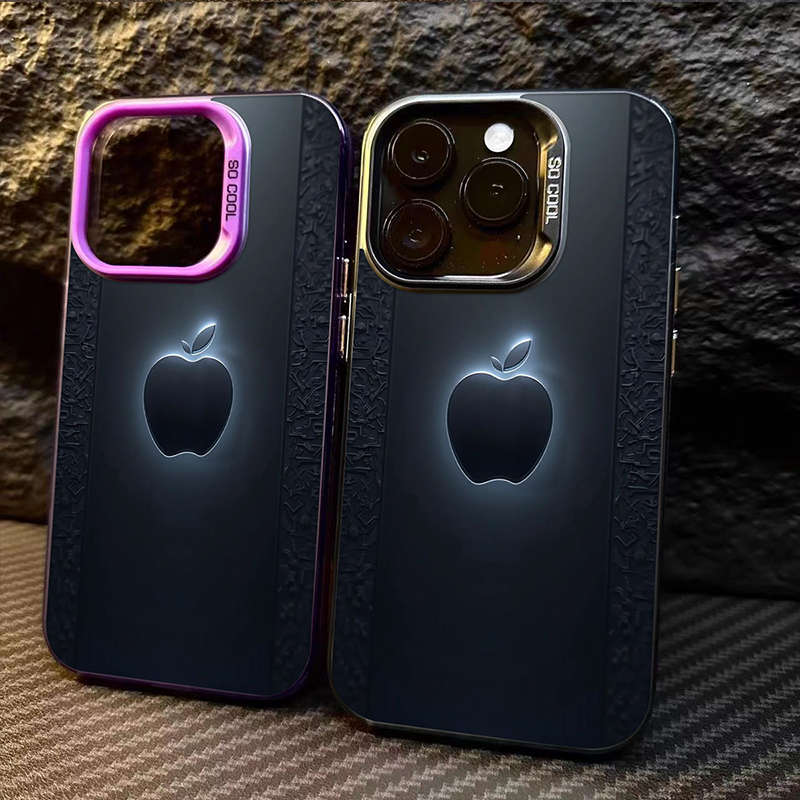 1Pc Mixed Color  For iPhone 11 Pro Max Black Apple Logo Phone Case