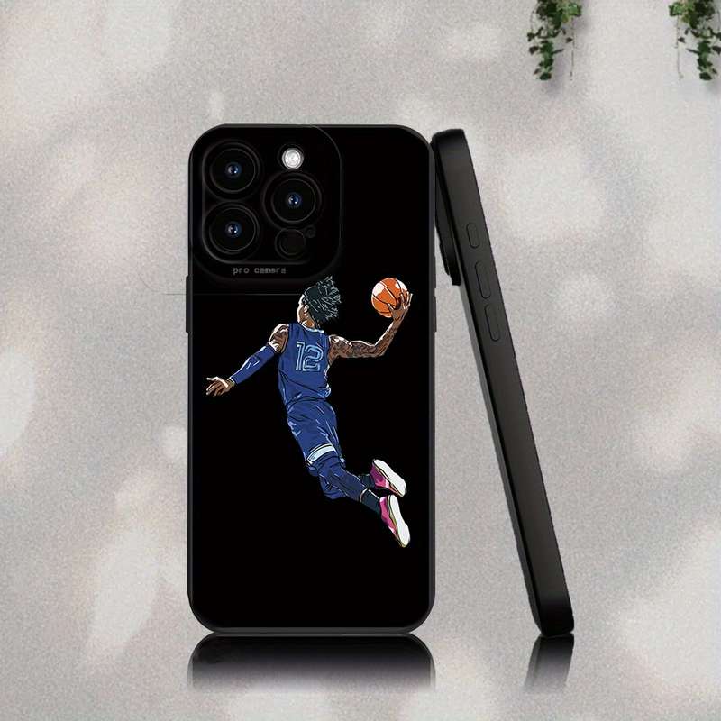 1Pc Black For iPhone 8 Plus Basketball Star Printed Phone Case