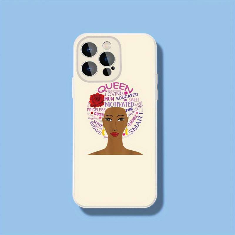 1Pc Black For iPhone 15 Plus Queen Strength And Beauty Phone Case
