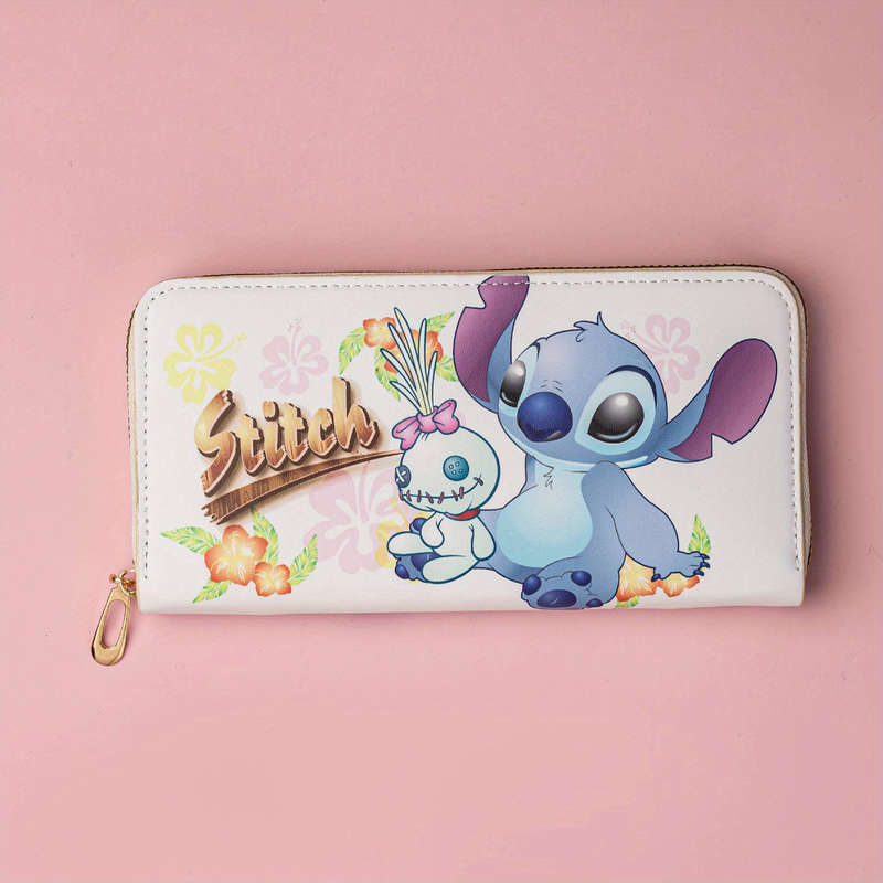 1pc Stitch Cartoon PU Wallet Cute Handheld Coin Purse with Credit Card Holder and Independent
