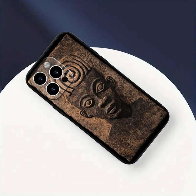 1Pc Black For iPhone 14 Plus Vintage African Fabric Phone Case