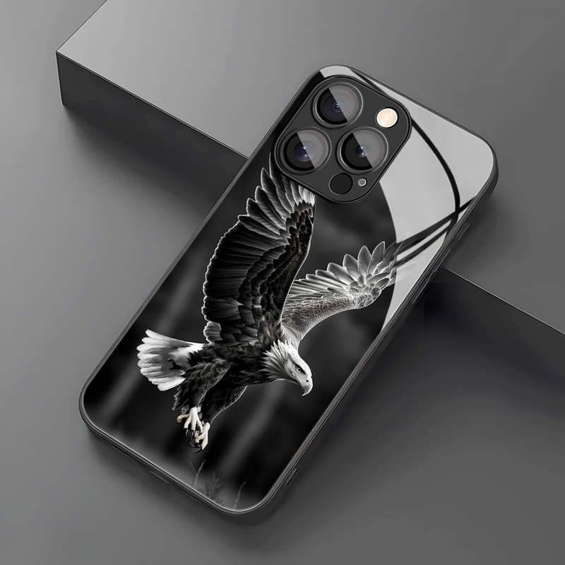 1Pc Mixed Color  For iPhone 11 Pro Max Black Eagle Pattern Phone Case