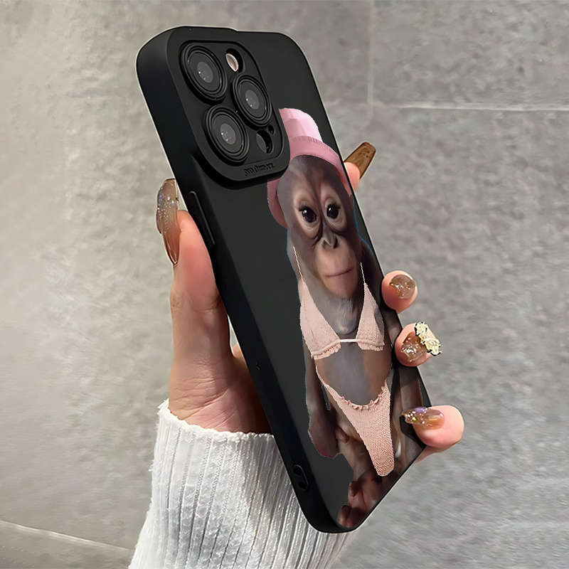 1Pc Mixed Color  For iPhone 7 Plus 8 Plus Chimpanzee Pattern Phone Case