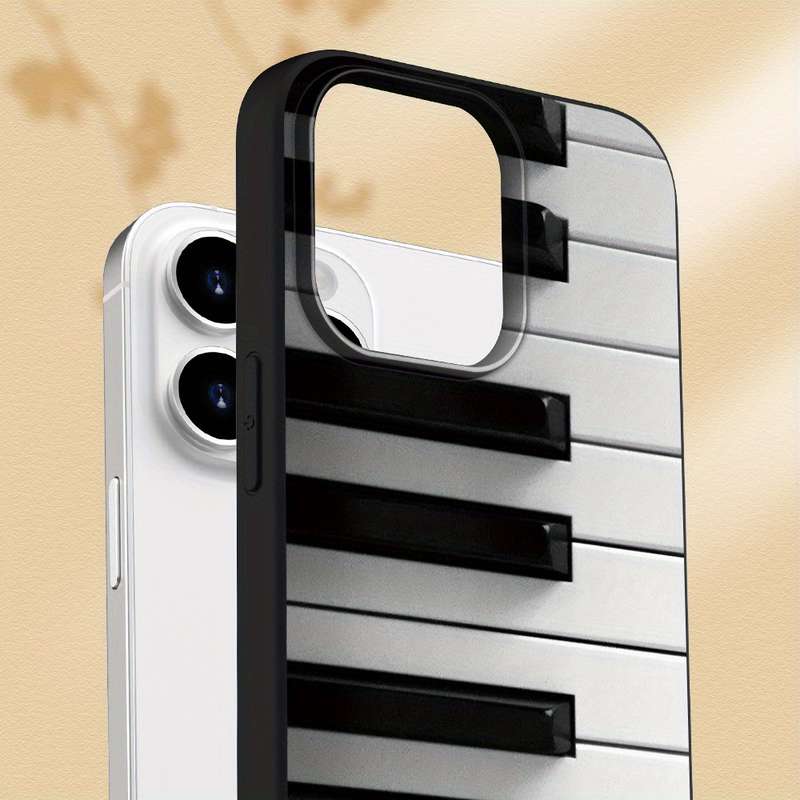 1Pc Black For iPhone 7 8 SE2 SE3 Piano Music Note Phone Case