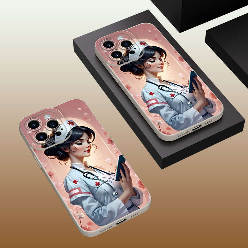 1Pc Ivory White For iPhone 7 Plus 8 Plus Nurse Themed Phone Case