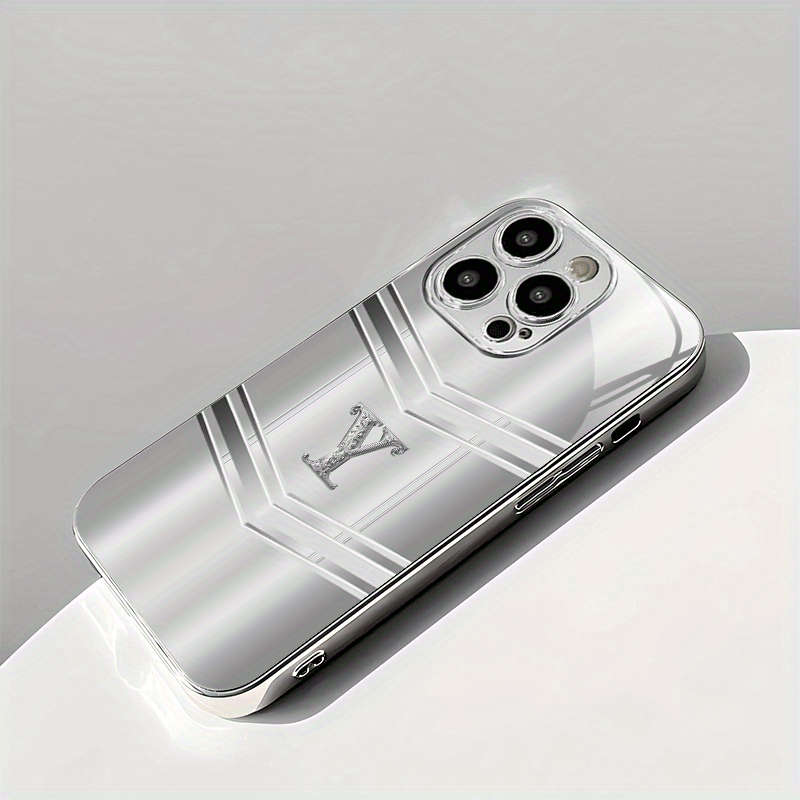 1Pc Silvery For iPhone 13 Pro Max Business Men Letter Y Phone Case