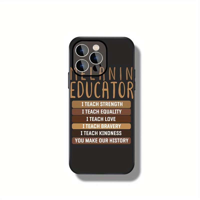 1Pc Black For iPhone 16 Pro Max Empowering Educator Phone Case
