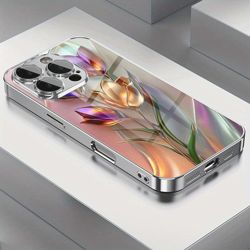 1Pc Mixed Color  For iPhone XS Max Tulip Pattern Phone Case