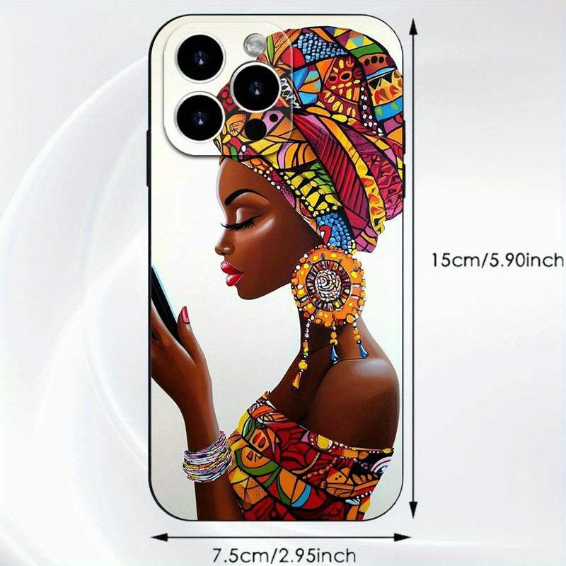 1Pc Black For iPhone 11 Pro Max Beautiful African Girl Phone Case