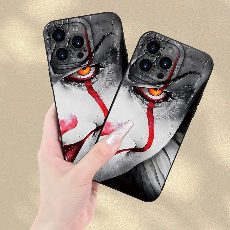 1Pc Black For iPhone X XS Clown Pattern Phone Case