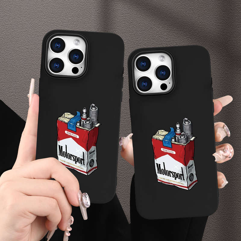 1Pc Black For iPhone XR Motorsport Themed Phone Case