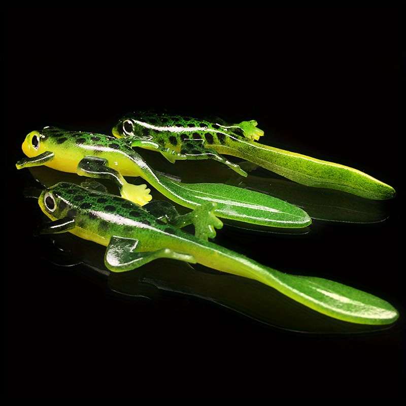 3pcs Bright Lizard-shaped Silicone Soft Baits Suitable for Freshwater and Saltwater Fishing