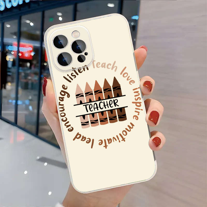 1Pc Black For iPhone 16 Pro Max Educators And Learners Phone Case