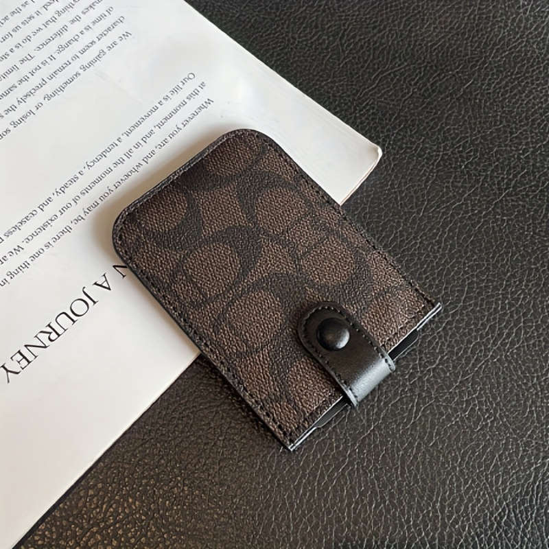 1pc Women's Slim Credit Card Holder WalletMulti-Slot Organizer with Secure Snap Closure Compact