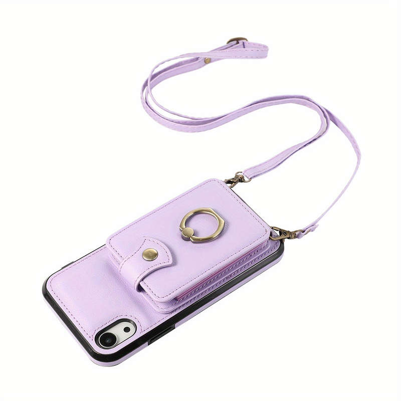 1Pc Purple For iPhone XR Protective Case Wallet Phone Case
