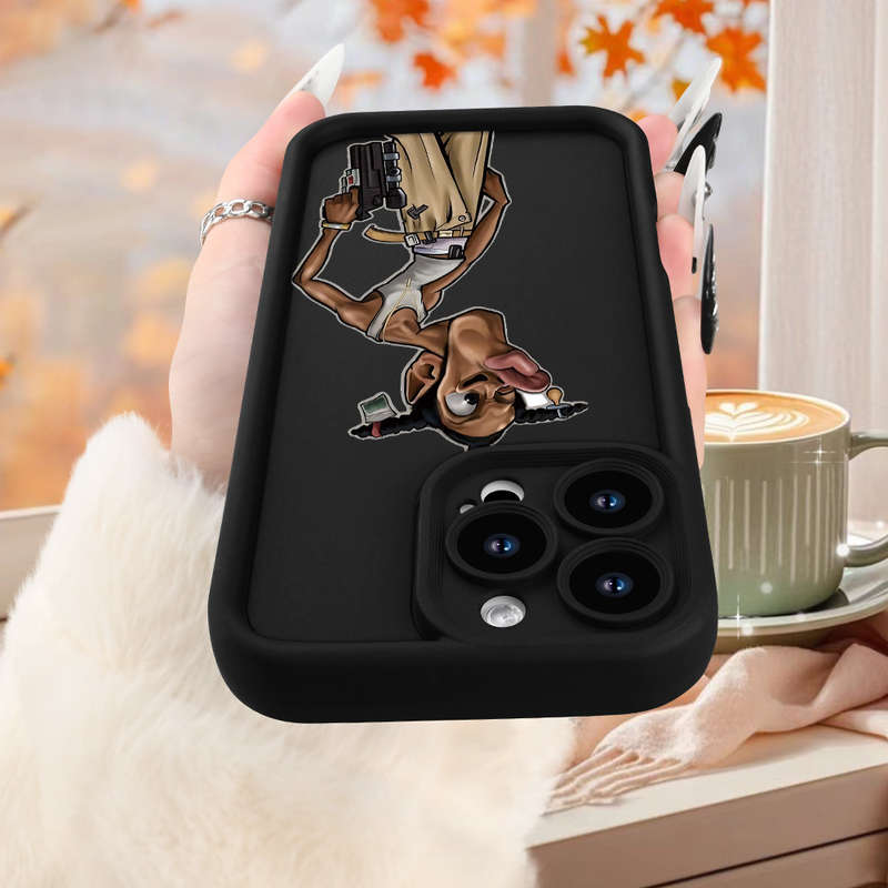 1Pc Black For iPhone XS Max Hip Hop Youth Pattern Phone Case