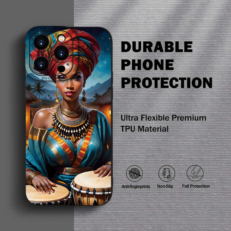1Pc Black For iPhone XR African Girl Phone Case