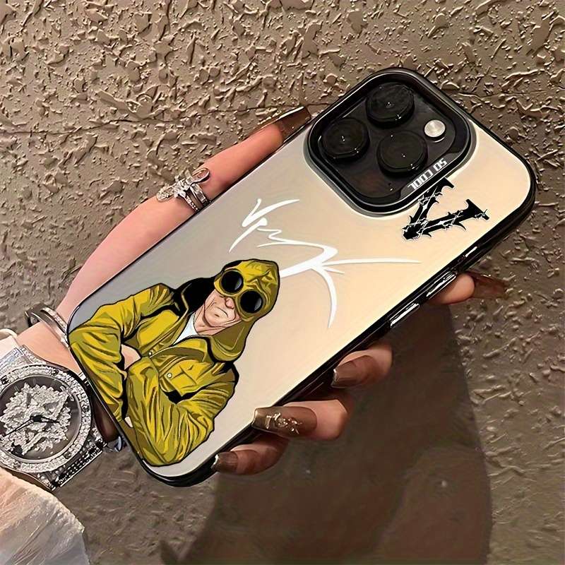 1Pc Black For iPhone 16 Pro Max Stylish Jacket V Phone Case