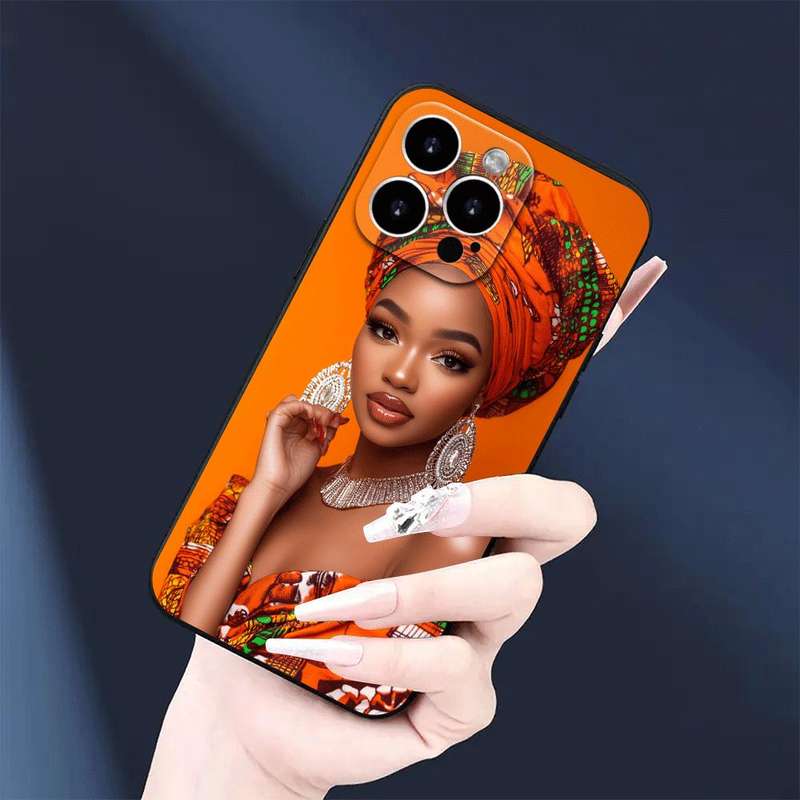 1Pc Black For iPhone 12 Pro Max Confident African Woman Phone Case