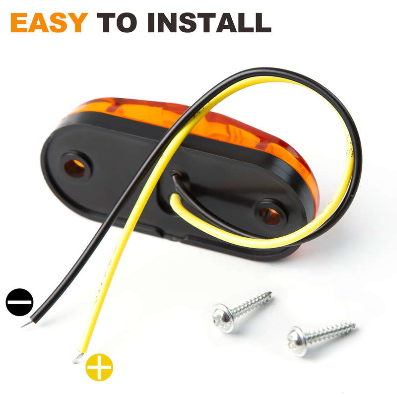 10pcs White LED Marker Lights for Trucks RVs & Trailers Amber Front & Side Indicat