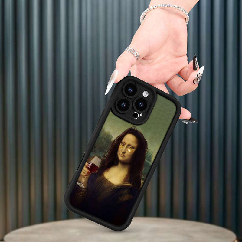 1Pc Black For iPhone 12 Mini Mona Lisa Phone Case