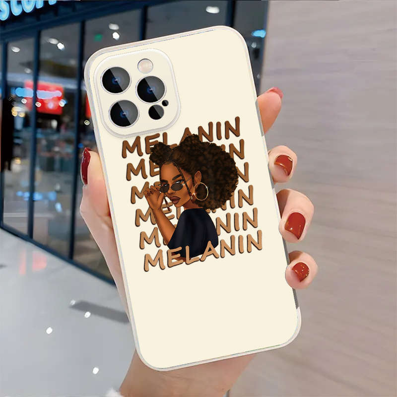 1Pc Black For iPhone 16 Pro Max Celebrating Melanin Phone Case