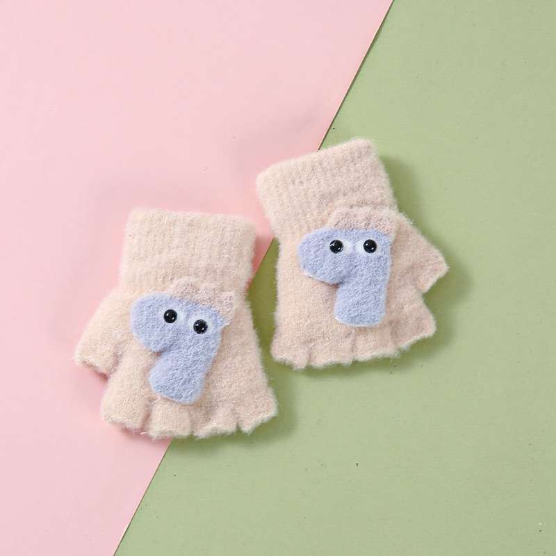 Winter Gloves Color Beige Color Size 6 To 24 Months