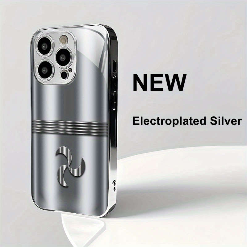 1Pc Silvery For iPhone 14 Plus Business Logo Pattern Phone Case