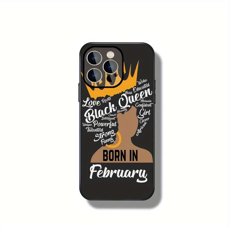 1Pc Black For iPhone 16 Pro Max Honoring Black Queens Phone Case