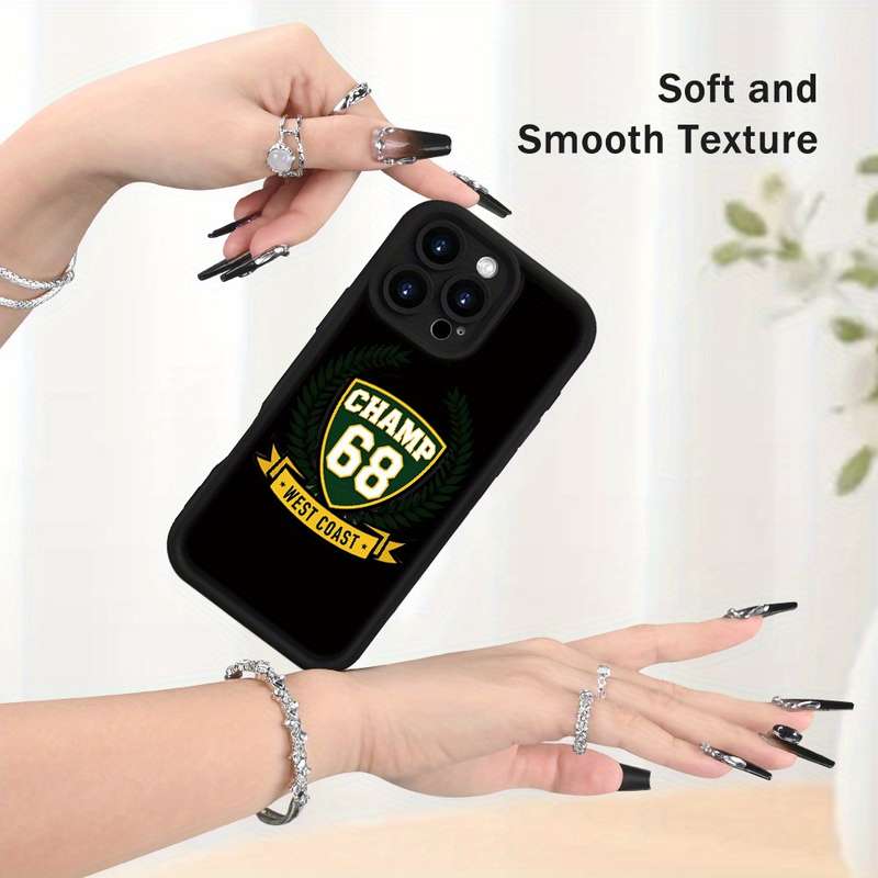 1Pc Black For iPhone XS Max Trendy Sports Style Phone Case