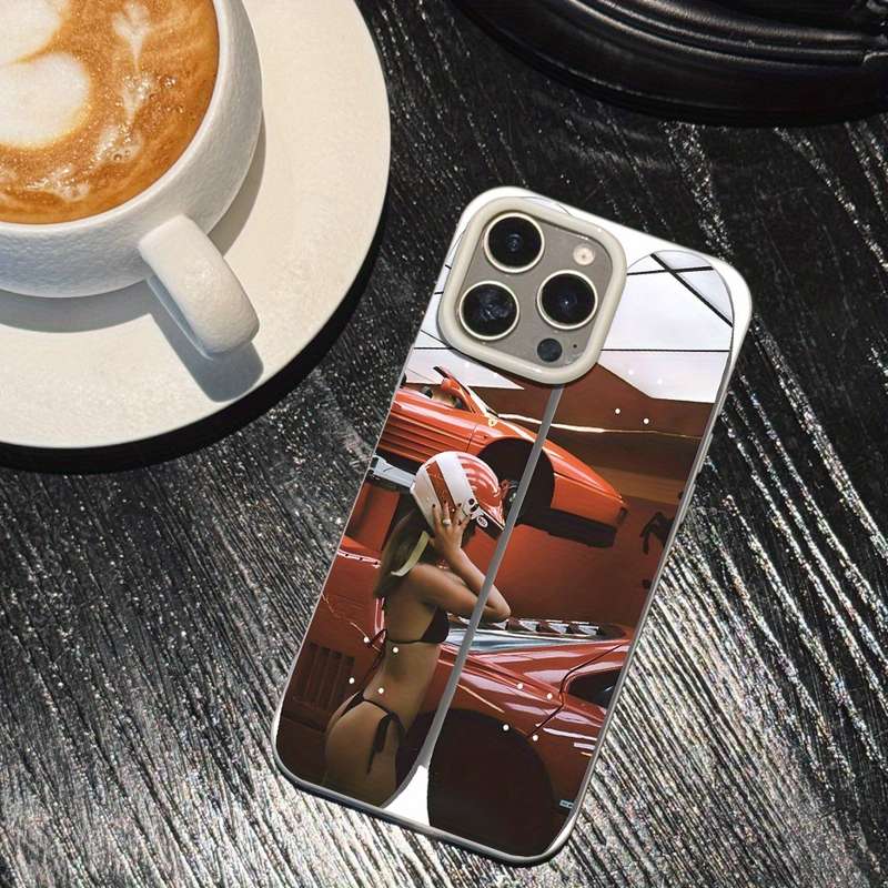 1Pc White For iPhone XS Max Creative Car Pattern Phone Case