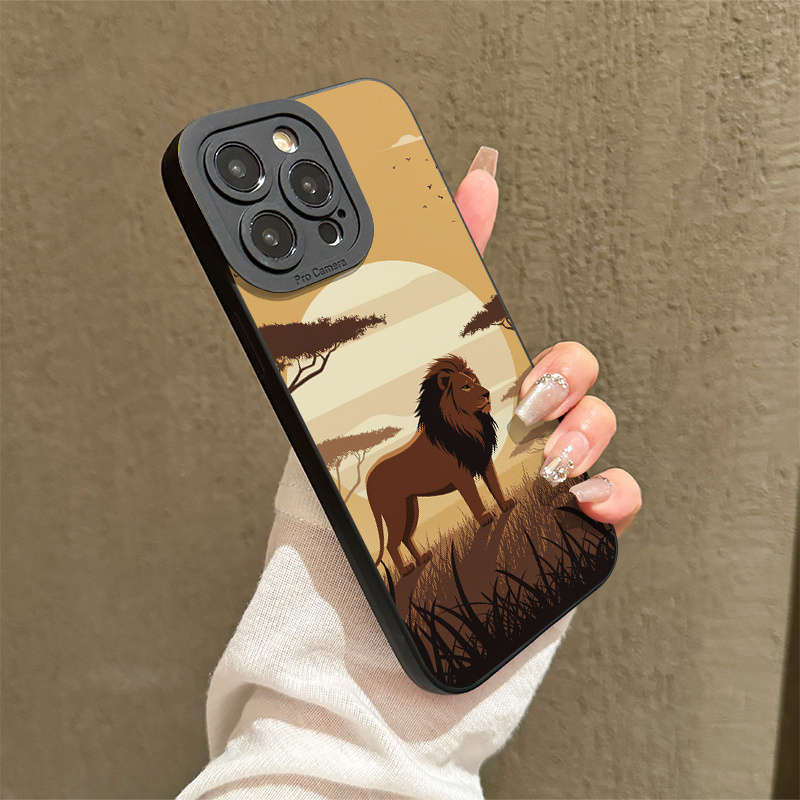 1Pc Mixed Color For iPhone 7 Plus 8 Plus African Savanna Lion Phone Case