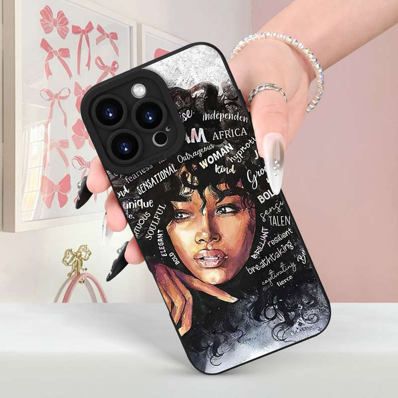 1Pc Black For iPhone XR African Girl Phone Case