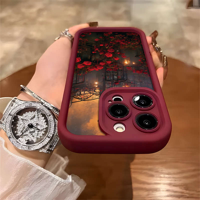 1Pc Burgundy For iPhone 16 Plus Phone Case Phone Cover