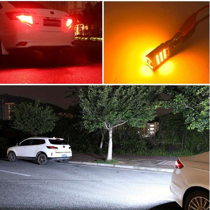 2pcs Amber LED Turn Signal Lamp Bulbs T15 W16W 921 912 T16 902 Super Bright 45 SMD